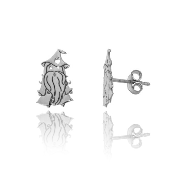 ORECCHINI A LOBO MAGO IN ARGENTO RODIATO TIT 925