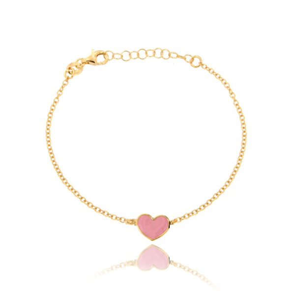 BRACCIALE FORZATINA CON CUORE CENTRALE SMALTATO IN ARGENTO TIT 925 CM 17-20
