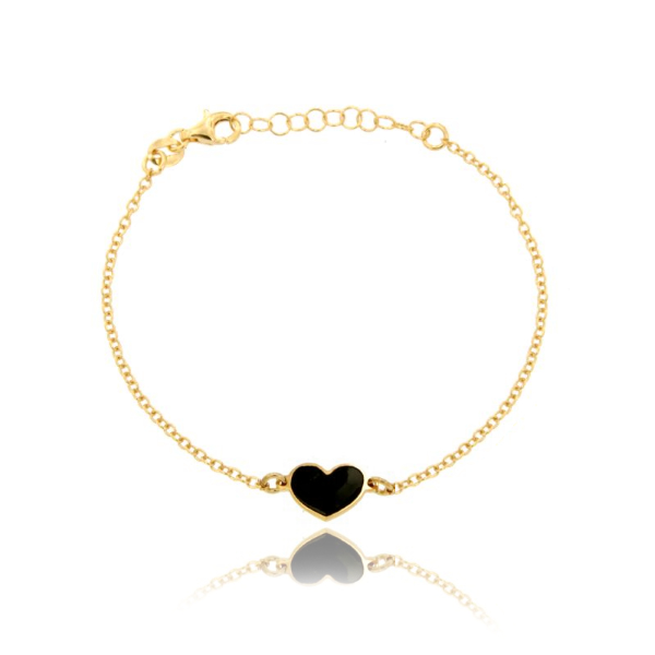 BRACCIALE FORZATINA CON CUORE CENTRALE SMALTATO IN ARGENTO TIT 925 CM 17-20