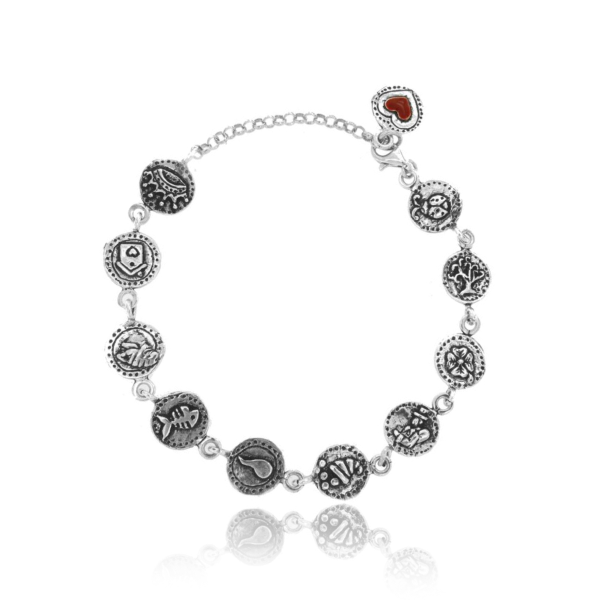 BRACCIALE CON MONETINE IN ARGENTO BRUNITO TIT 800 CM 18-21