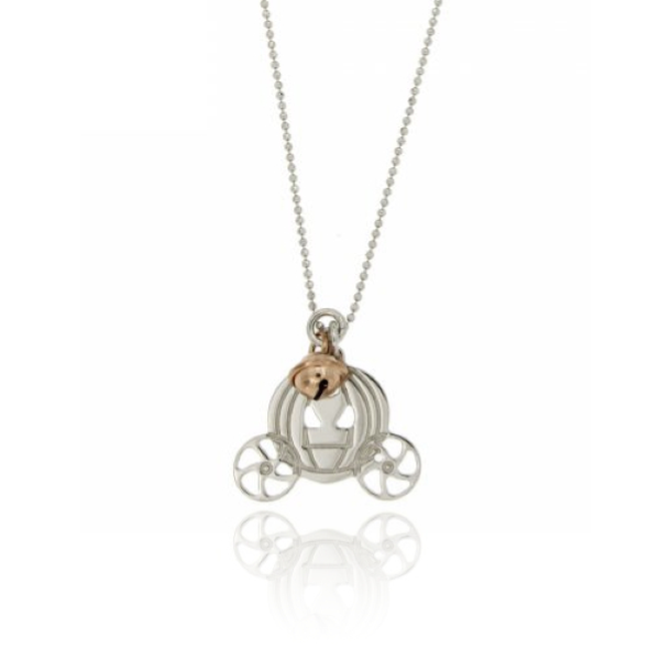 CATENA PALLINA FACCETTATA CON CARROZZA CENTRALE IN ARGENTO PLACCATO ORO ROSA TIT 925‰ CM 45-50