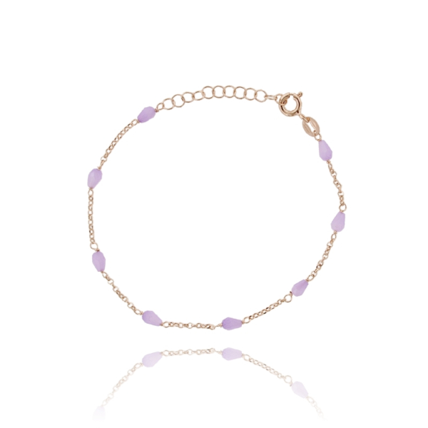 BRACCIALE ROLO' CON PIETRE ALTERNATE IN ARGENTO ROSATO TIT 925 CM 17-19