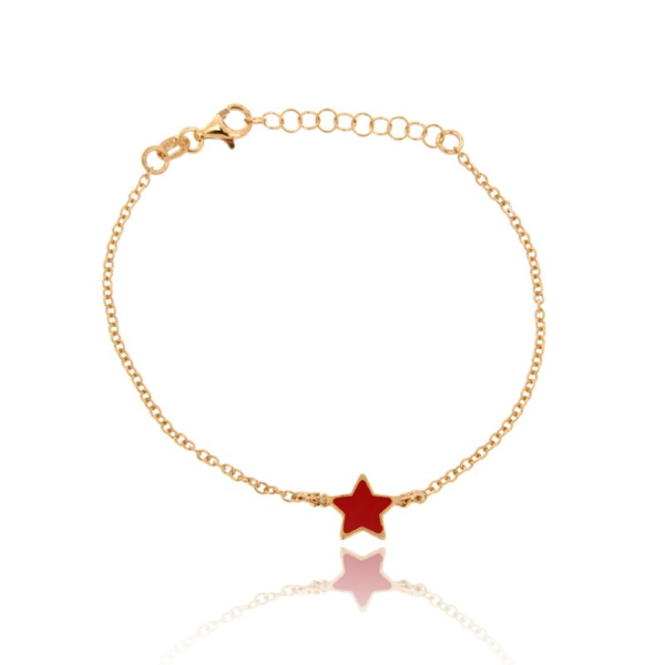 BRACCIALE FORZATINA CON STELLA CENTRALE SMALTATO IN ARGENTO TIT 925 CM 17-20