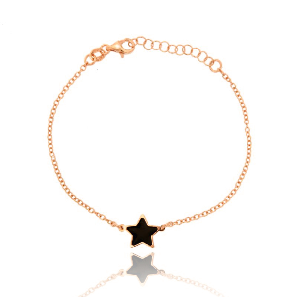 BRACCIALE FORZATINA CON STELLA CENTRALE SMALTATO IN ARGENTO TIT 925 CM 17-20