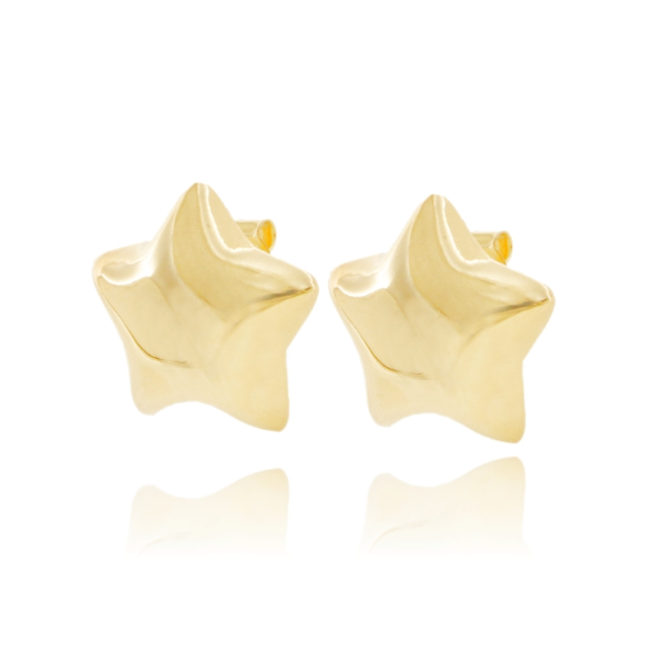 ORECCHINI A LOBO STELLA MM 21X21 ELETTROFORMATI IN ARGENTO TIT 925