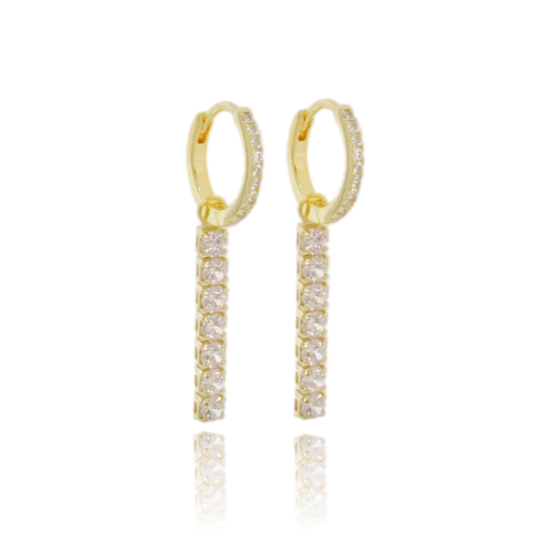 ORECCHINI A CERCHIO SCATTINO CON TENNIS PENDENTE IN ARGENTO TIT 925 E ZIRCONI