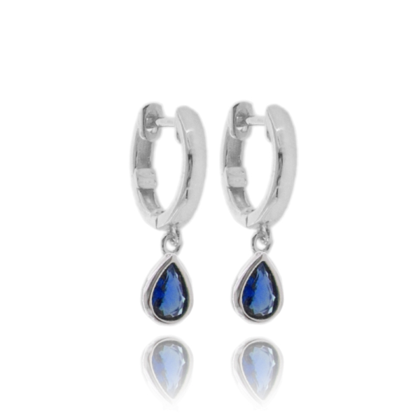 ORECCHINI A CERCHIO CON GOCCIA PENDENTE IN ARGENTO TIT 925 E ZIRCONI