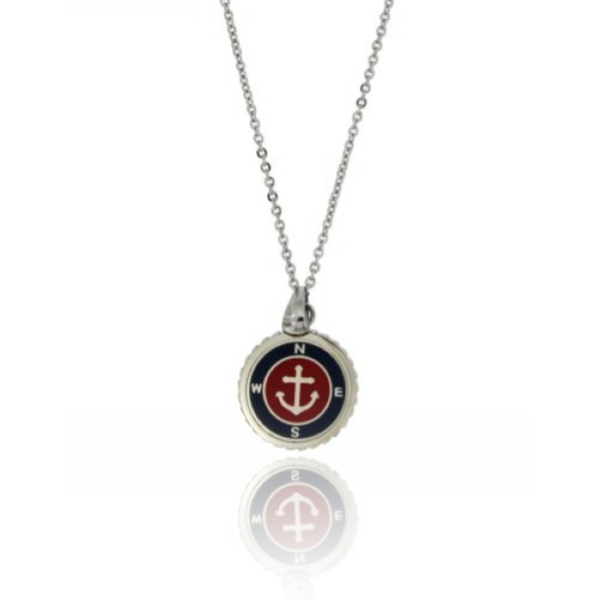 COLLANA FORZATINA CM 50 CON ANCORA IN ACCIAIO E SMALTO