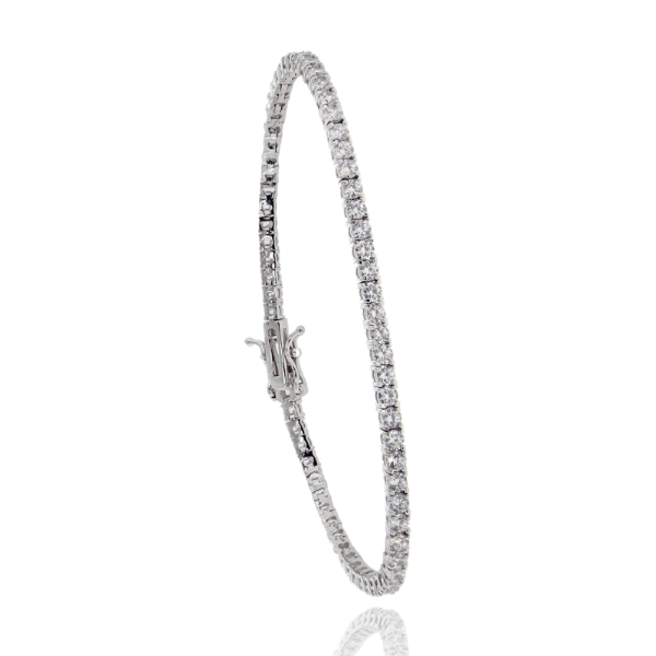 BRACCIALE TENNIS 4 GRIFFE CON ZIRCONI BIANCHI IN ARGENTO TIT 925
