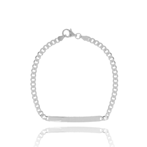 BRACCIALE CUBAN CHAIN CON TARGA MM 4 IN ARGENTO TIT 925 CM 19