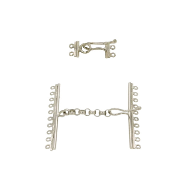 CHIUSURA BARRETTA CON AMO IN ARGENTO RODIATO TIT 925