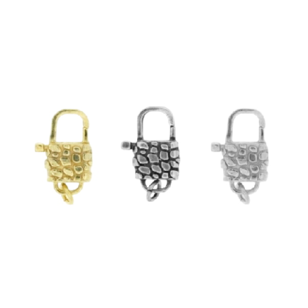 MOSCHETTONE CATENACCIO COCCO MM 17X12 IN ARGENTO TIT 925