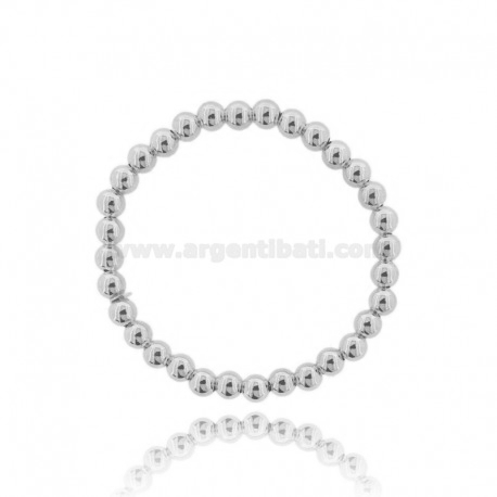 BRACCIALE ELASTICO SFERE LUCIDE IN ARGENTO TIT 925