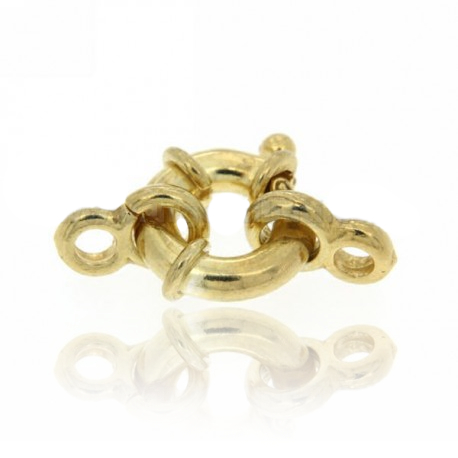 ANELLO A MOLLA INT. Ø6 TUBO Ø 3 CON OTTINI IN ARGENTO PLACCATO ORO TIT. 925‰