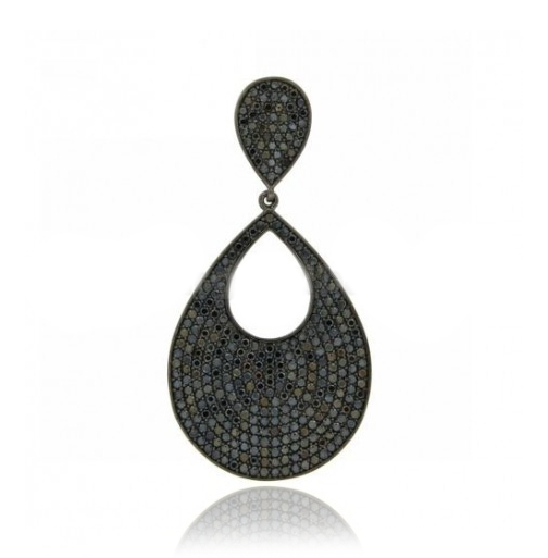 CIONDOLO DOPPIA GOCCIA MM 50X30 IN ARGENTO TIT 925 E ZIRCONI
