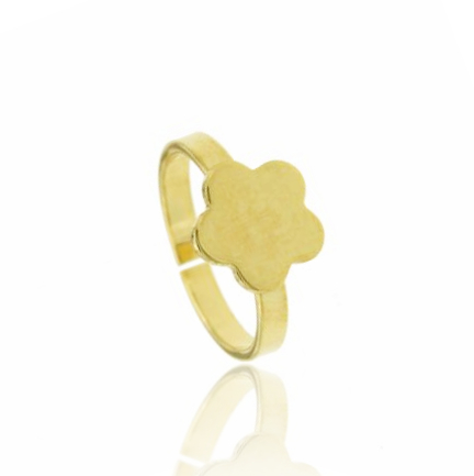 ANELLO FALANGE O MIGNOLO CON FIORE IN ARGENTO PLACCATO ORO TIT 925‰ MISURA REGOLABILE
