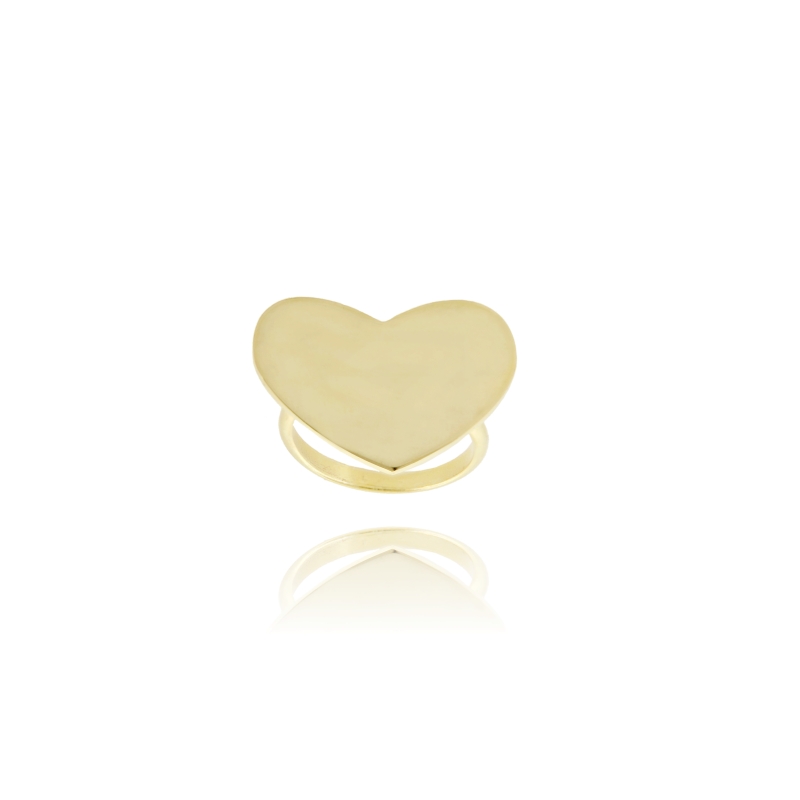 ANELLO CUORE MM 20X25 IN A AG PLACCATO ORO TIT 925‰ MISURA REGOLABILE