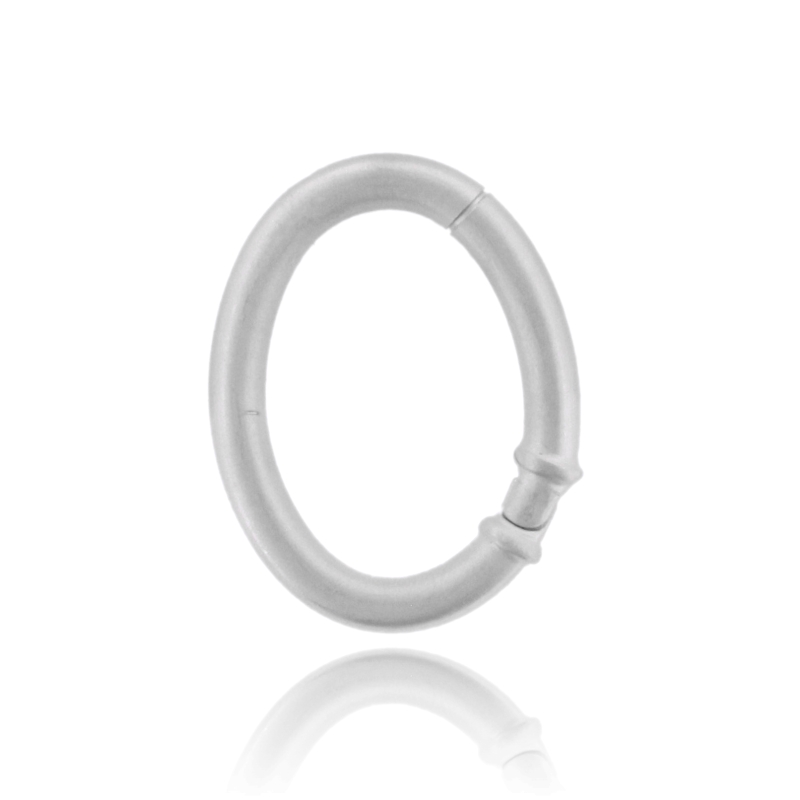 CHIUSURA A SCOMPARSA OVALE DIAM. INTERNO MM 30X22 A CANNA TONDA MM 5 IN ARGENTO TIT 925