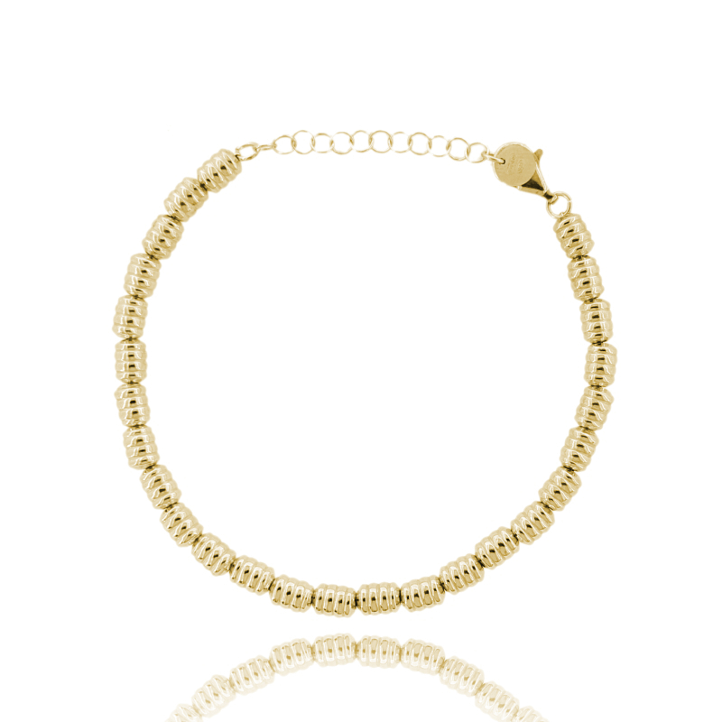 BRACCIALE CON PEPITE RIGATE MM 5 IN ARGENTO TIT 925 CM 17-19