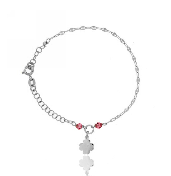 BRACCIALE CON CRISTALLI IN ARGENTO RODIATO TIT 925‰ CM 18