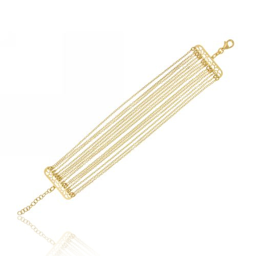 BRACCIALE FORZATINA A 14 FILI IN ARGENTO PLACCATO ORO TIT 925‰ CM 18