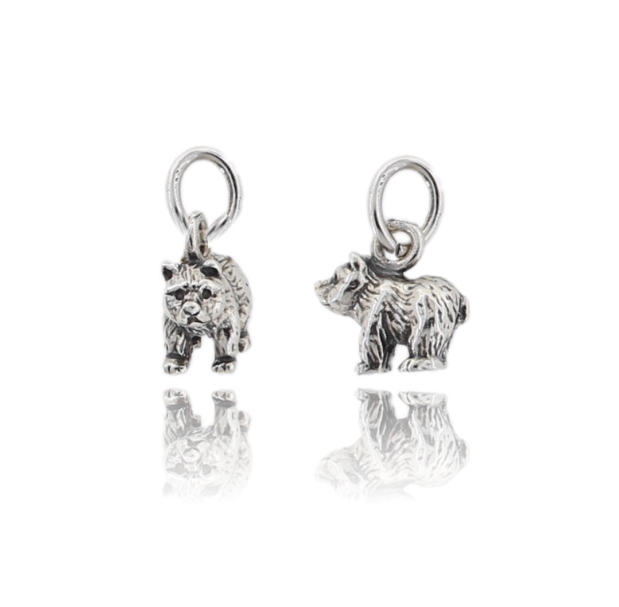 CIONDOLO ORSO MM 13X14 IN ARGENTO MICROFUSO BRUNITO TIT 800‰