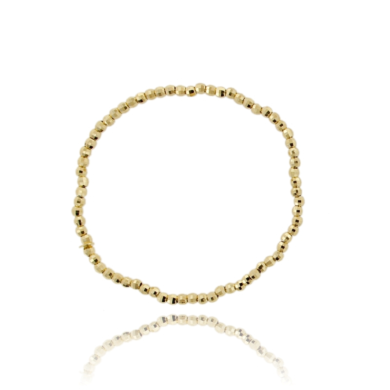 BRACCIALE ELASTICO CON SFERE DIAMANTATE MM 3 IN ARGENTO TIT 925