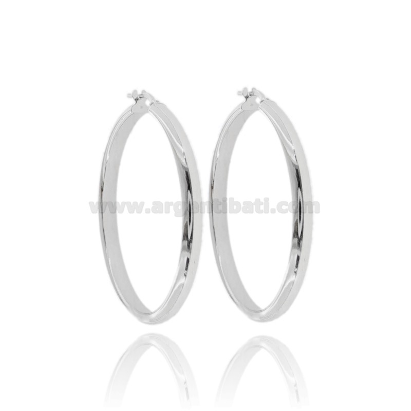 ORECCHINI A CERCHIO A CANNA MEZZA TONDA MM 4 IN ARGENTO TIT 925‰