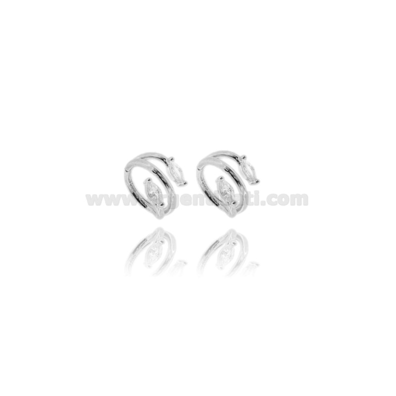 ORECCHINI EAR CUFF CON ZIRCONI BIANCHI IN ARGENTO TIT 925