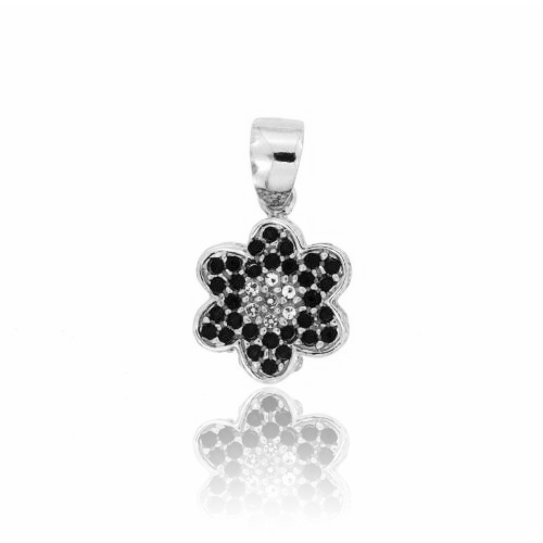 CIONDOLO FIORE MM 18X16 IN AG TIT 925‰ E STRASS