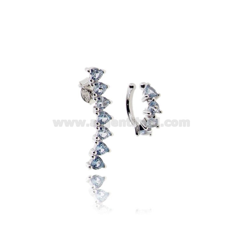 ORECCHINI EAR CUFF IN ARGENTO RODIATO TIT 925 E ZIRCONI