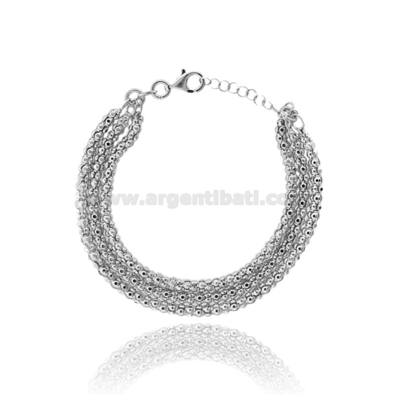 BRACCIALE A 3 FILI POP CORN MM 3,2 IN ARGENTO TIT 925 CM 17-19