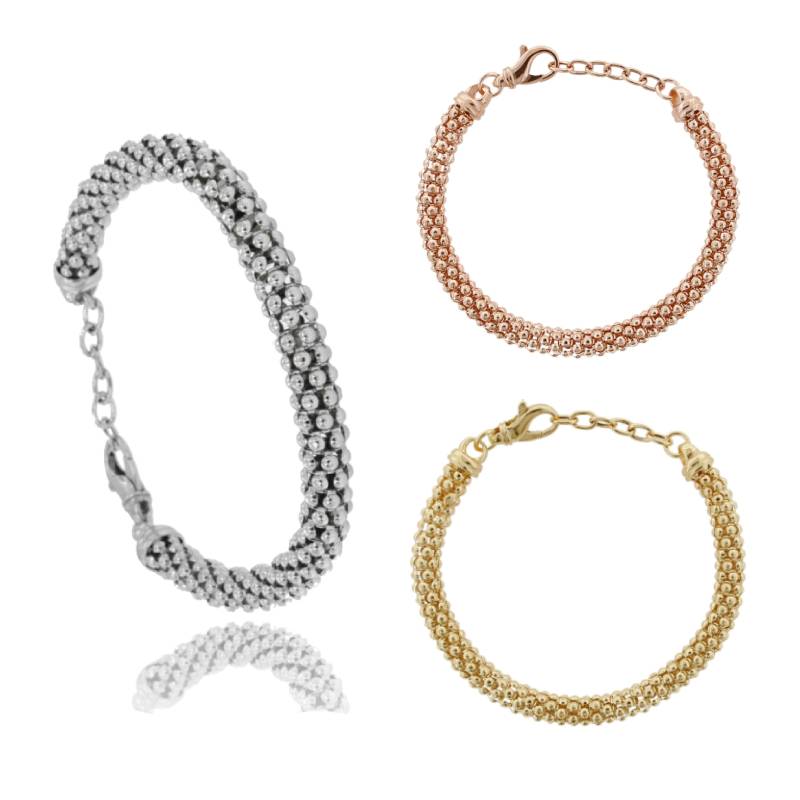 BRACCIALE POP CORN MM 6,5 IN ARGENTO TIT 925 CM 17-19