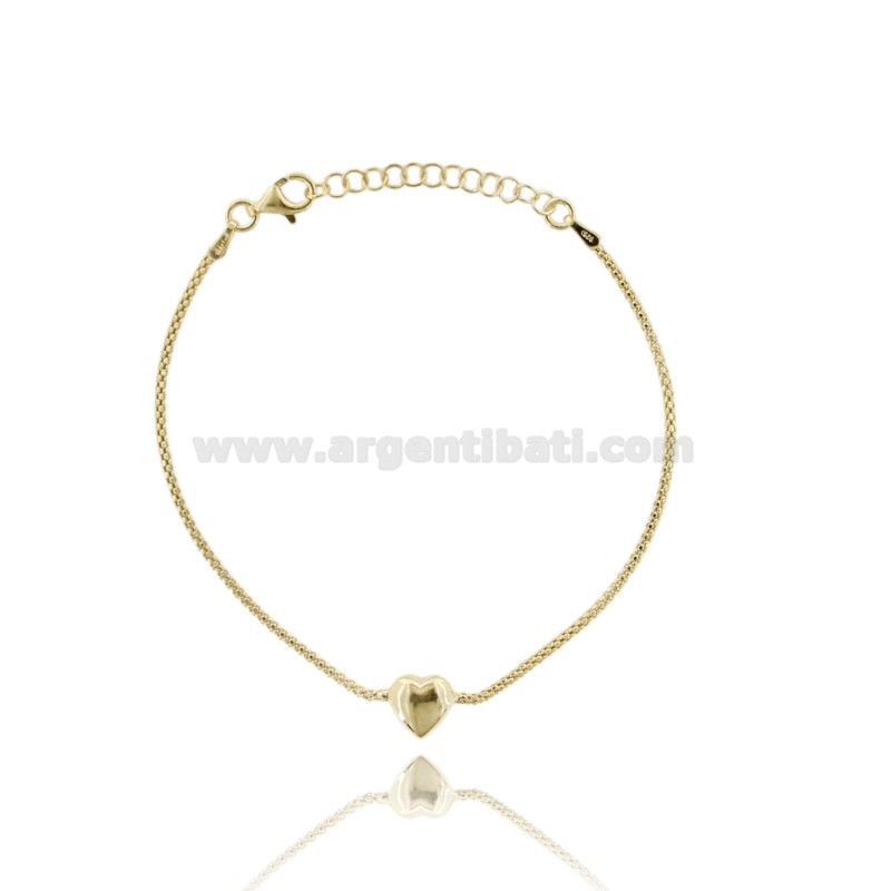 BRACCIALE POP CORN CON CUORE IN ARGENTO TIT 925 CM 17-19