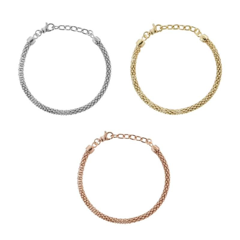 BRACCIALE POP CORN MM 4,5 IN ARGENTO TIT 925 CM 17-19