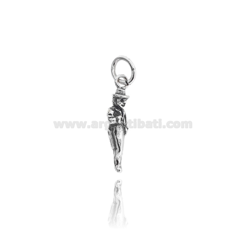 CIONDOLO CORNO GOBBO MM 28 IN ARGENTO MICROFUSO BRUNITO TIT 800