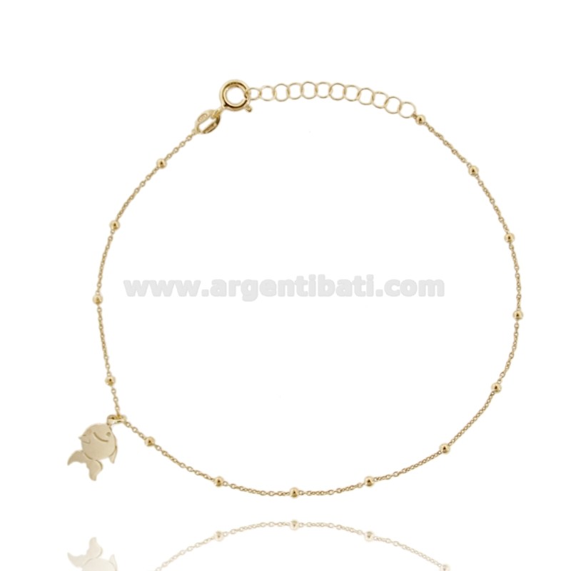 CAVIGLIERA CON PESCIOLINO PENDENTE IN ARGENTO TIT 925 CM 23-26