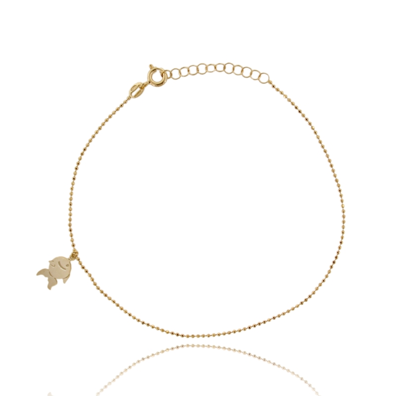CAVIGLIERA CON PESCIOLINO PENDENTE IN ARGENTO TIT 925 CM 23-26