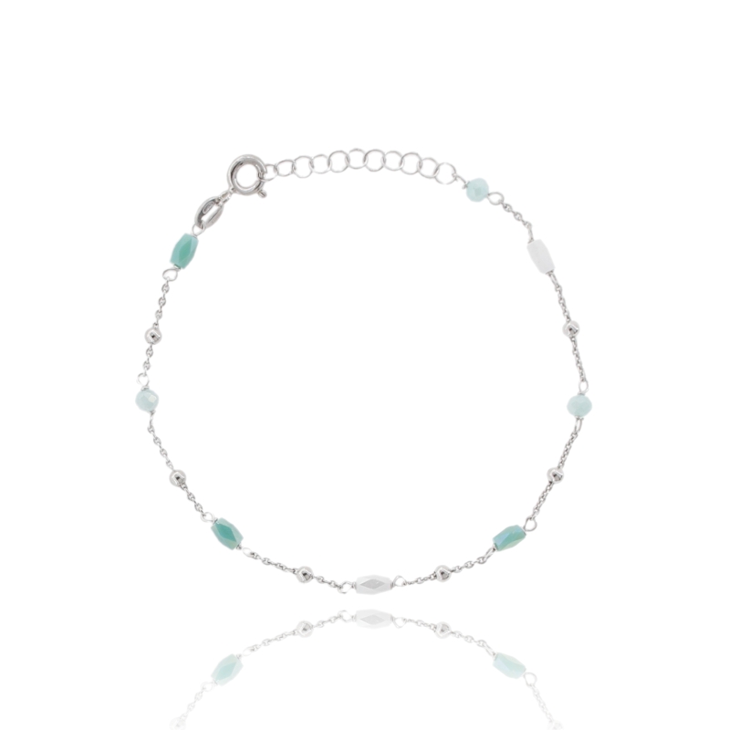 BRACCIALE IN ARGENTO RODIATO TIT 925 E PIETRE COLORATE CM 18