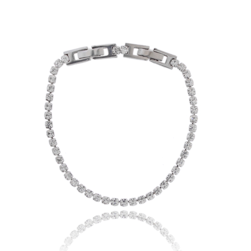 BRACCIALE TENNIS MM 3 IN ACCIAIO CON PIETRE CM 18-21