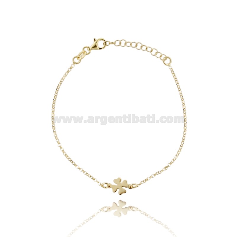 BRACCIALE ROLO' CON QUADRIFOGLIO IN ARGENTO TIT 925 CM 17-20