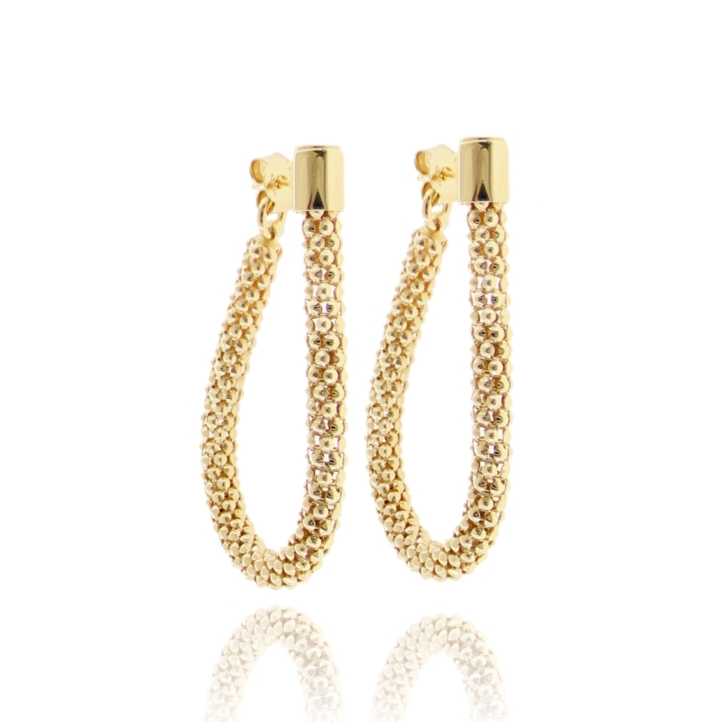 ORECCHINI POP CORN CON CHIUSURA SPECIALE IN ARGENTO TIT 925