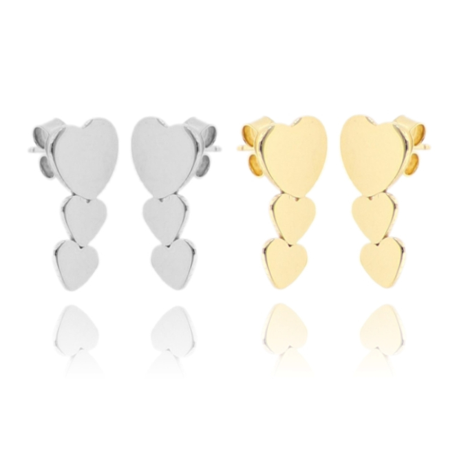 ORECCHINI CUORI DEGRADE IN ARGENTO TIT 925