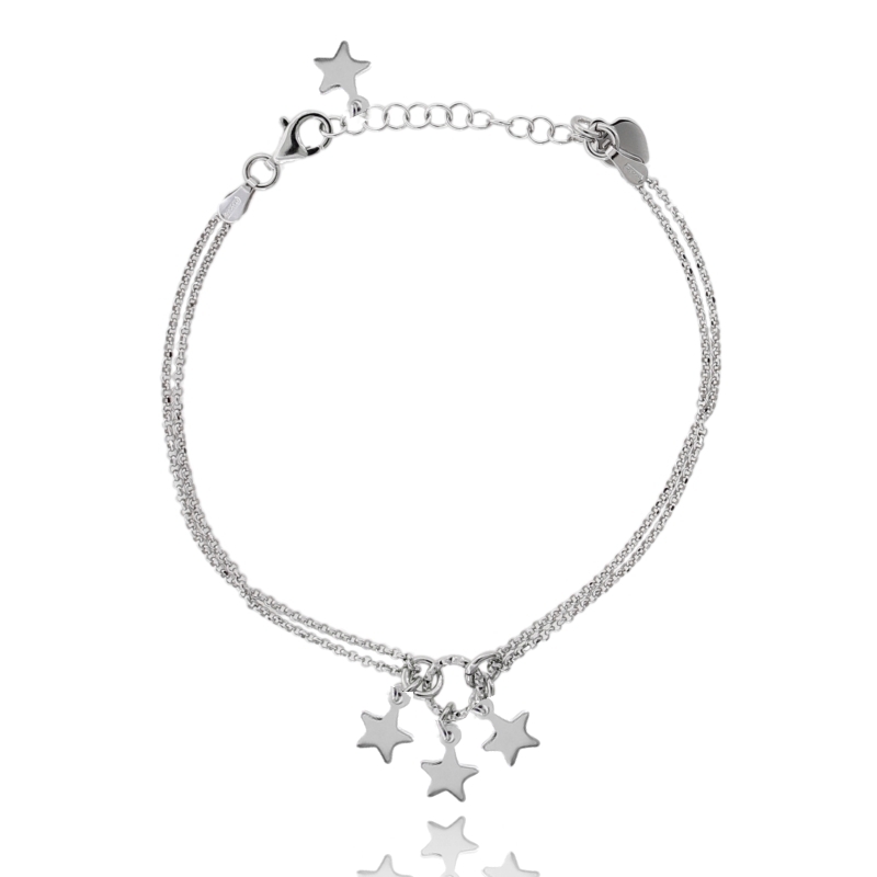 BRACCIALE ROLO' CON STELLE PENDENTI IN ARGENTO TIT 925 CM 17-20