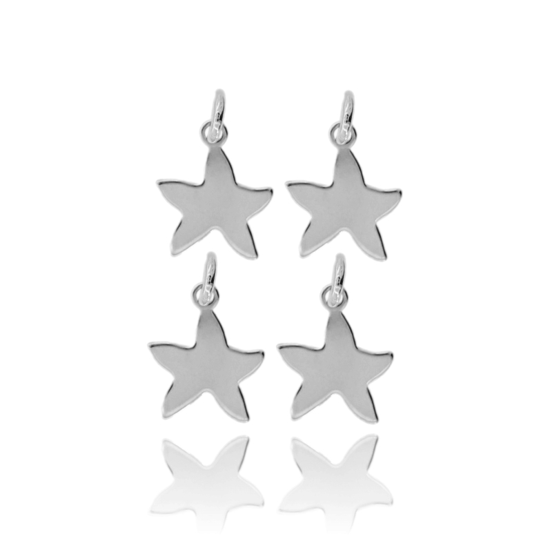 CIONDOLO STELLA MARINA MM 11X9 PZ 4 IN ARGENTO TIT 925