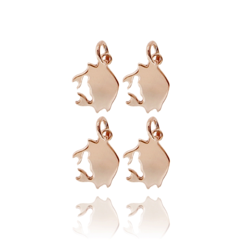CIONDOLO GRANCHIO MM 10X8 PZ 4 IN ARGENTO TIT 925