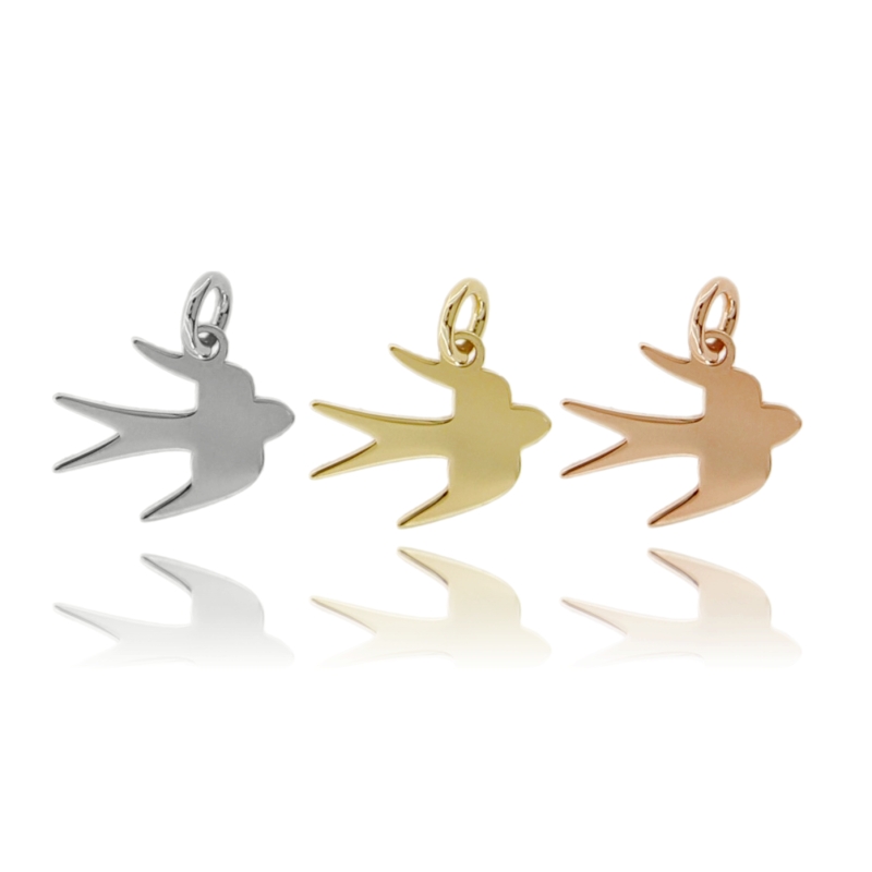 CIONDOLO RONDINE MM 10X12 PZ 4 IN ARGENTO TIT 925