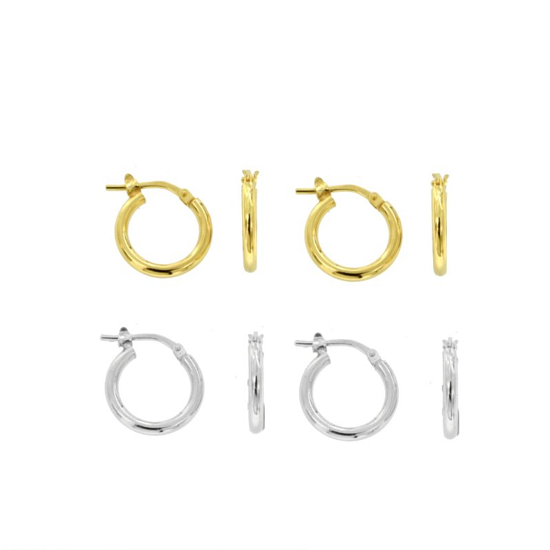 ORECCHINI A CERCHIO A CANNA TONDA MM 2 IN ARGENTO TIT 925‰