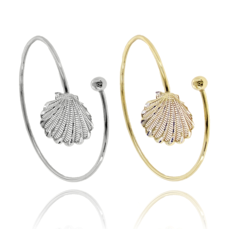 BRACCIALE RIGIDO CONTRARIE CONCHIGLIA ELETTROFUSA MM 20X23 IN ARGENTO TIT 925
