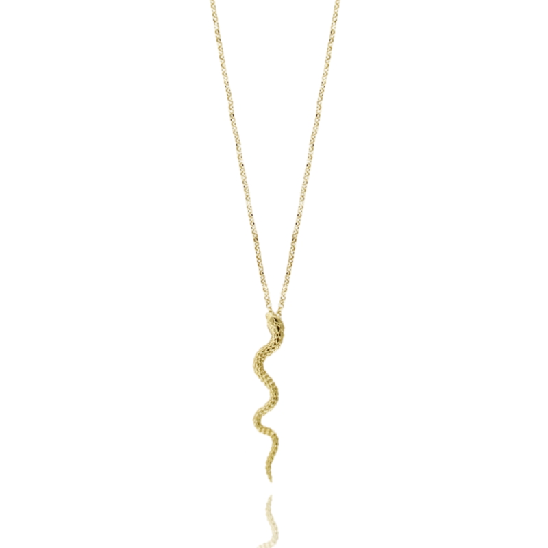 COLLANA ROLO' CM 45 CON SERPENTE MM 43X7 IN ARGENTO TIT 925
